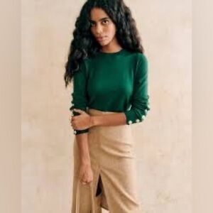 Sezane Paulo Jumper in Bottle Green